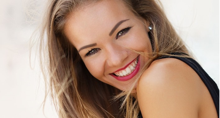 blonde woman smiling